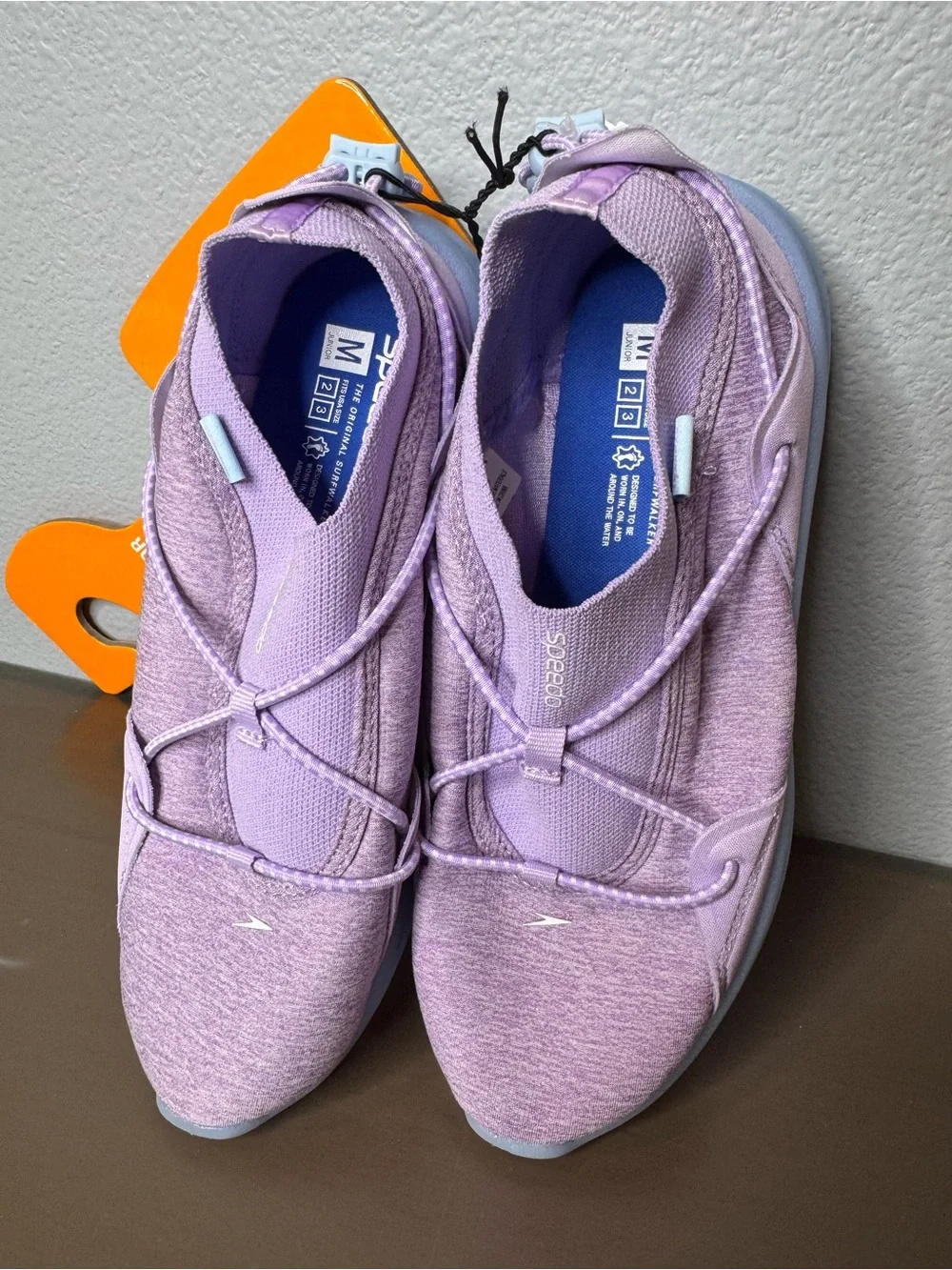 NWT 2-3 Girls Speedo Lilac/Light Blue Junior Water Sneakers